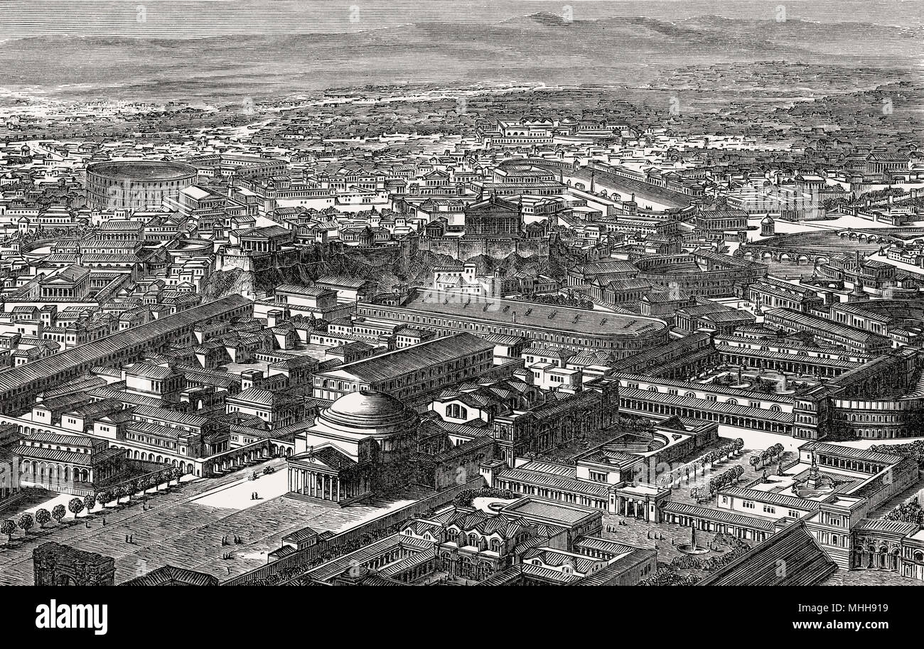 La reconstruction de la ville de l'ancienne Rome. Banque D'Images
