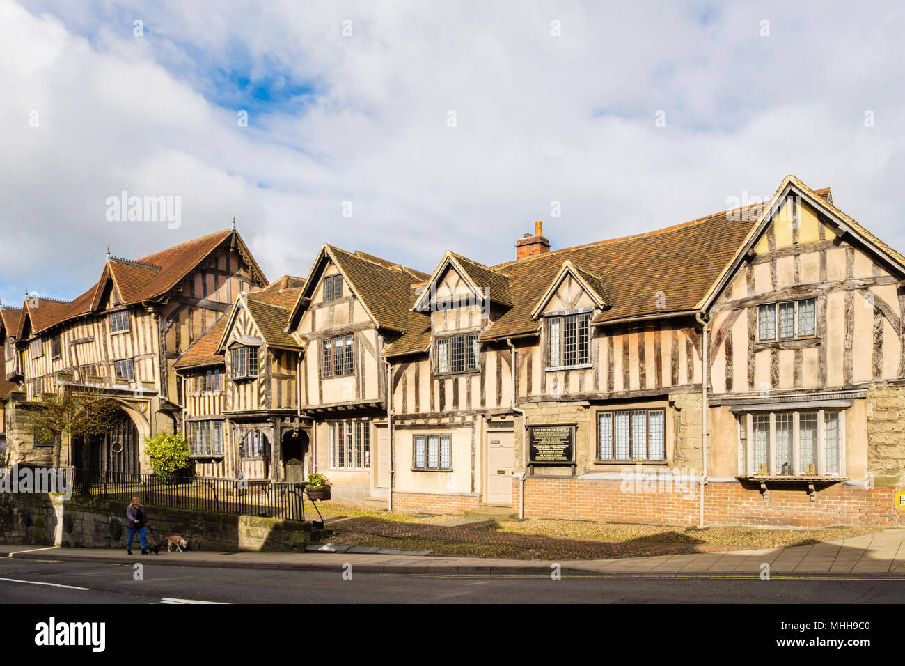 Bâtiments médiévaux de Seigneur Leyster Hôpital. Porte ouest, Warwick, Warwickshire, West Midlands, Angleterre, Royaume-Uni, Grande Bretagne Banque D'Images