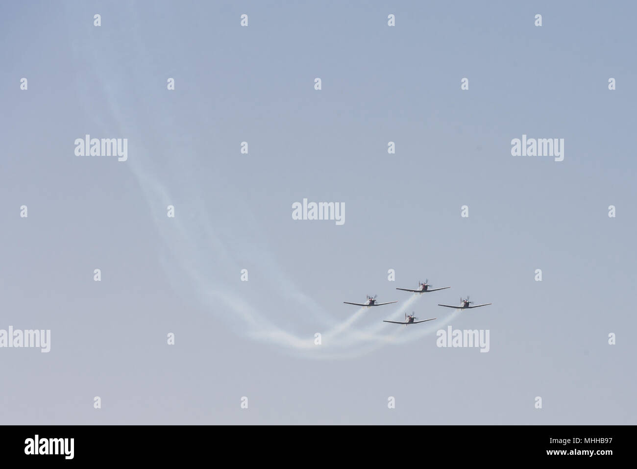 Israël, Tel Aviv - 19 Avril 2018 : Célébration du 70e jour de l'indépendance d'Israël - Yom Ha'atsmaout - airshow de de l'air israélienne - aer Banque D'Images