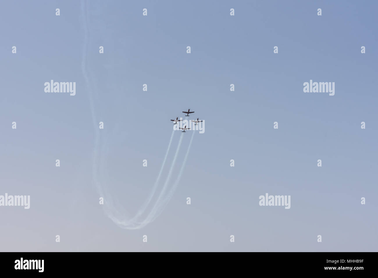 Israël, Tel Aviv - 19 Avril 2018 : Célébration du 70e jour de l'indépendance d'Israël - Yom Ha'atsmaout - airshow de de l'air israélienne - aer Banque D'Images