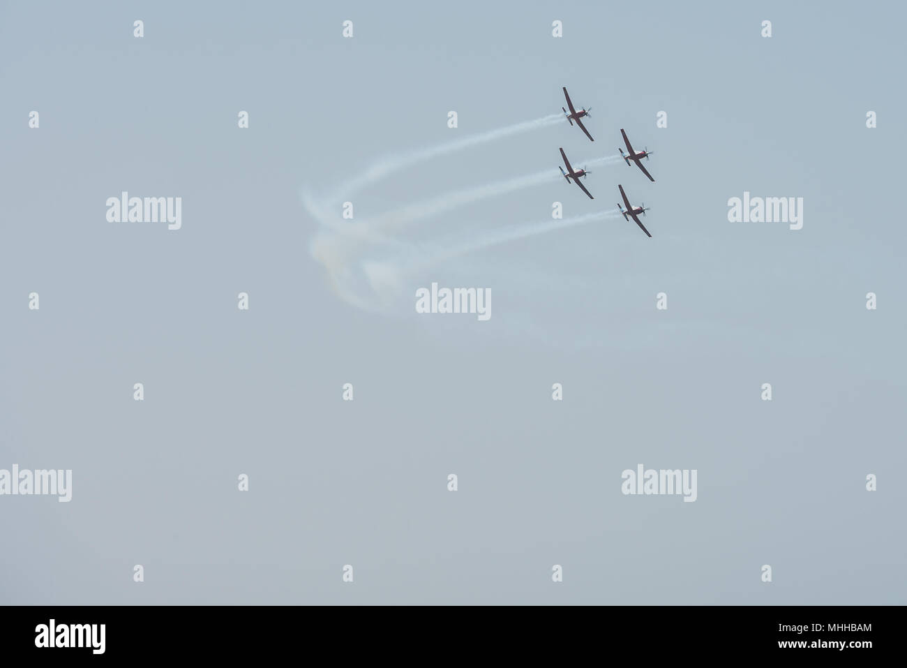 Israël, Tel Aviv - 19 Avril 2018 : Célébration du 70e jour de l'indépendance d'Israël - Yom Ha'atsmaout - airshow de de l'air israélienne - aer Banque D'Images