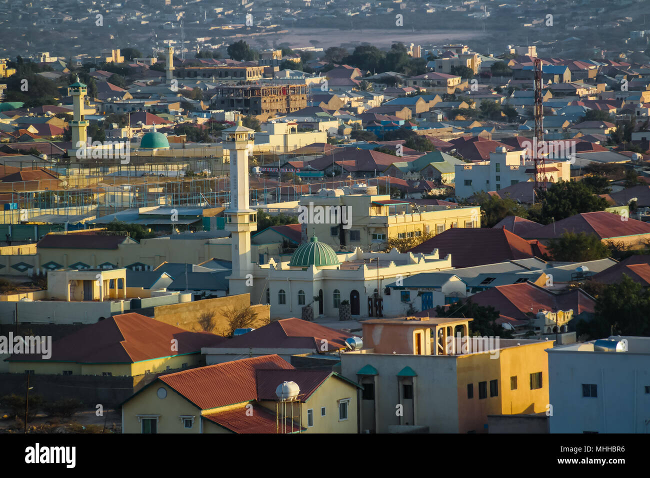 Vue aérienne d'Hargeisa, plus grande ville du Somaliland, la Somalie Banque D'Images