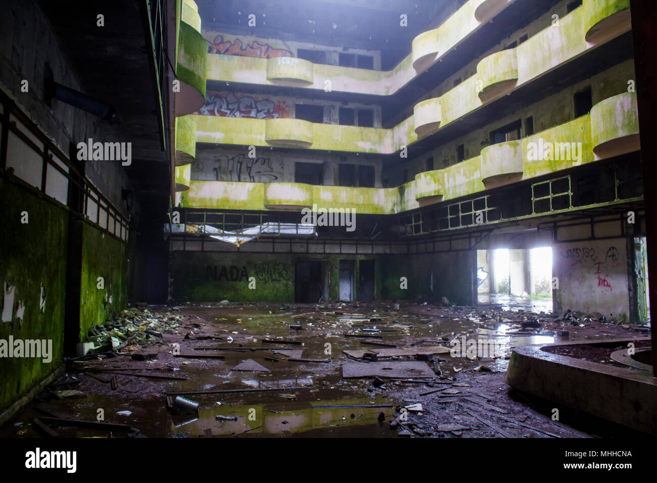 Intérieur de l'hôtel abandonné Banque D'Images