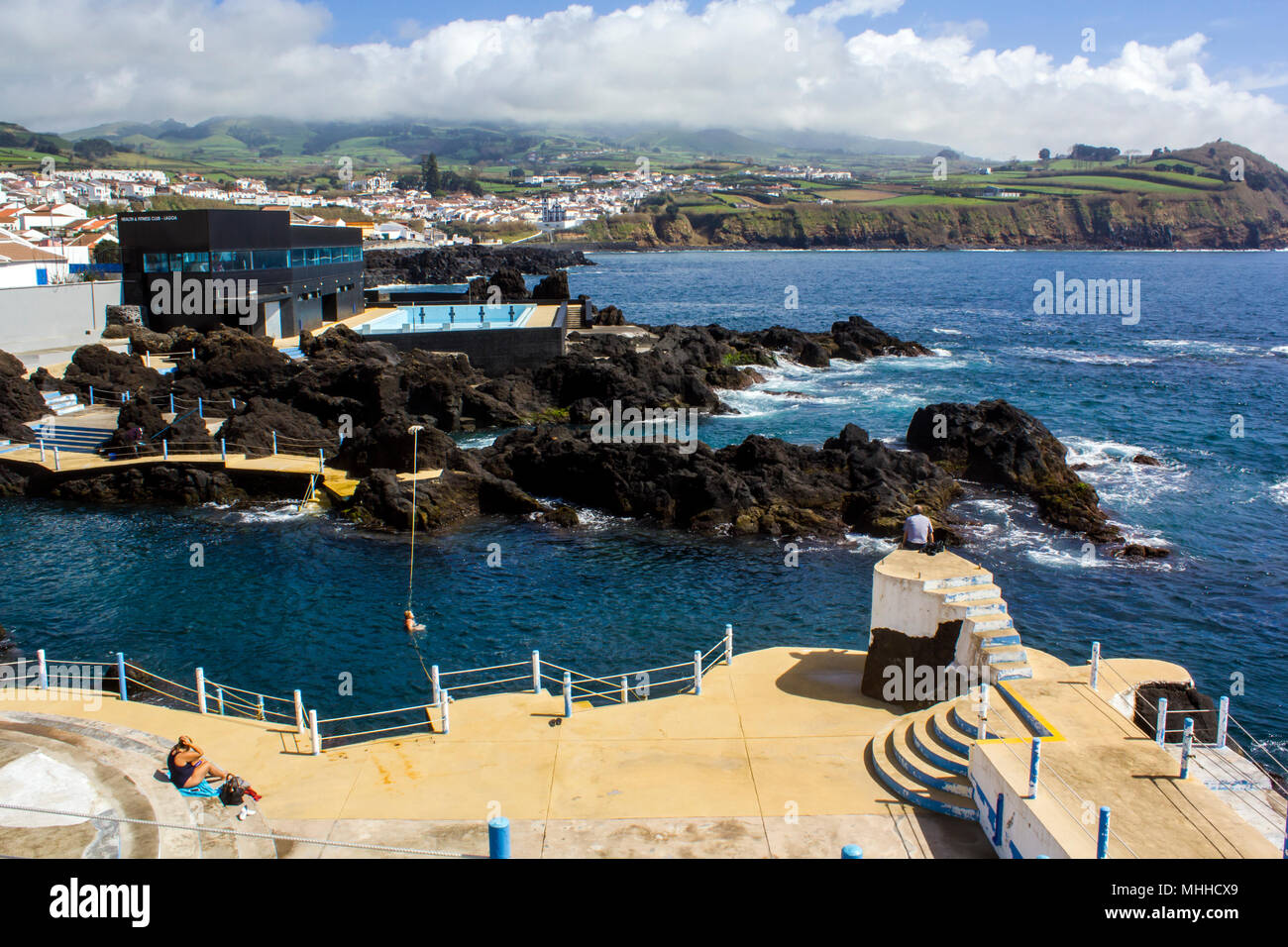 Zone de baignade dans l''île de São Miguel, Açores Banque D'Images