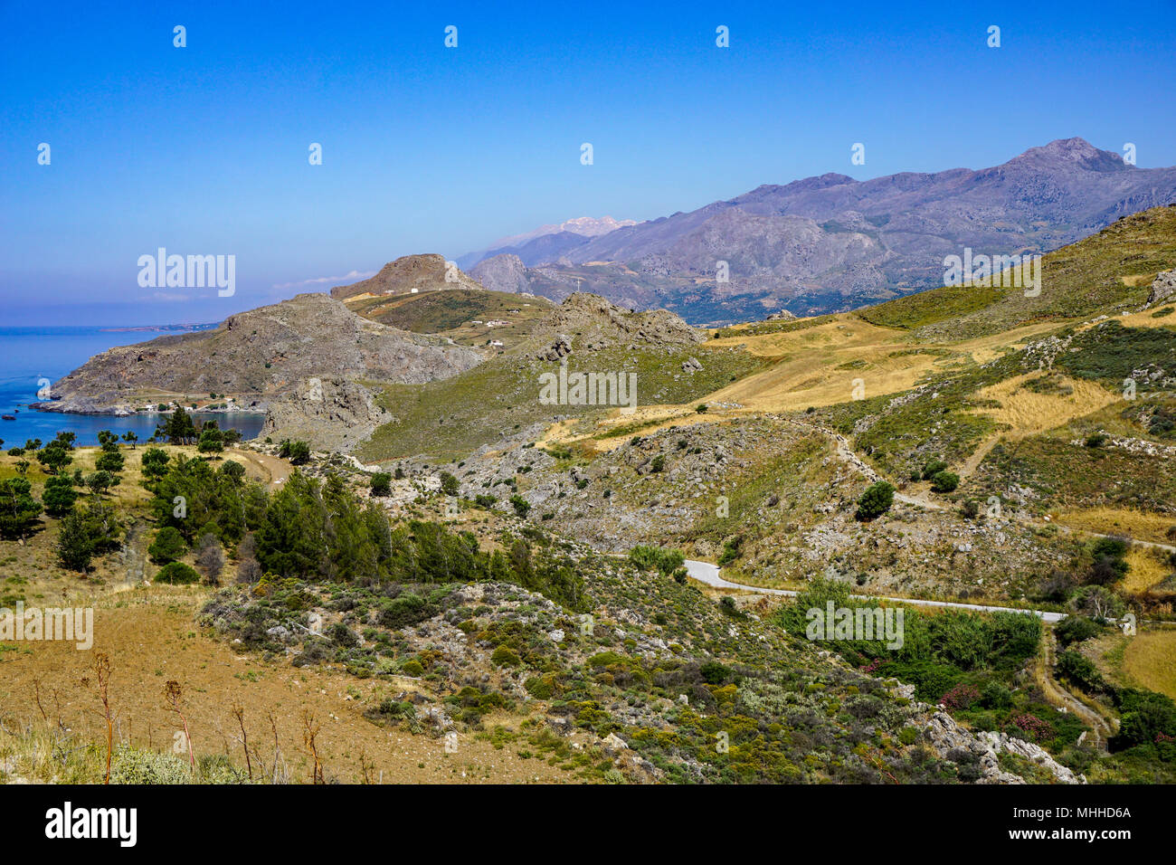 Paysage de montagne magique du sud de la crète près de Lefkogeia Banque D'Images