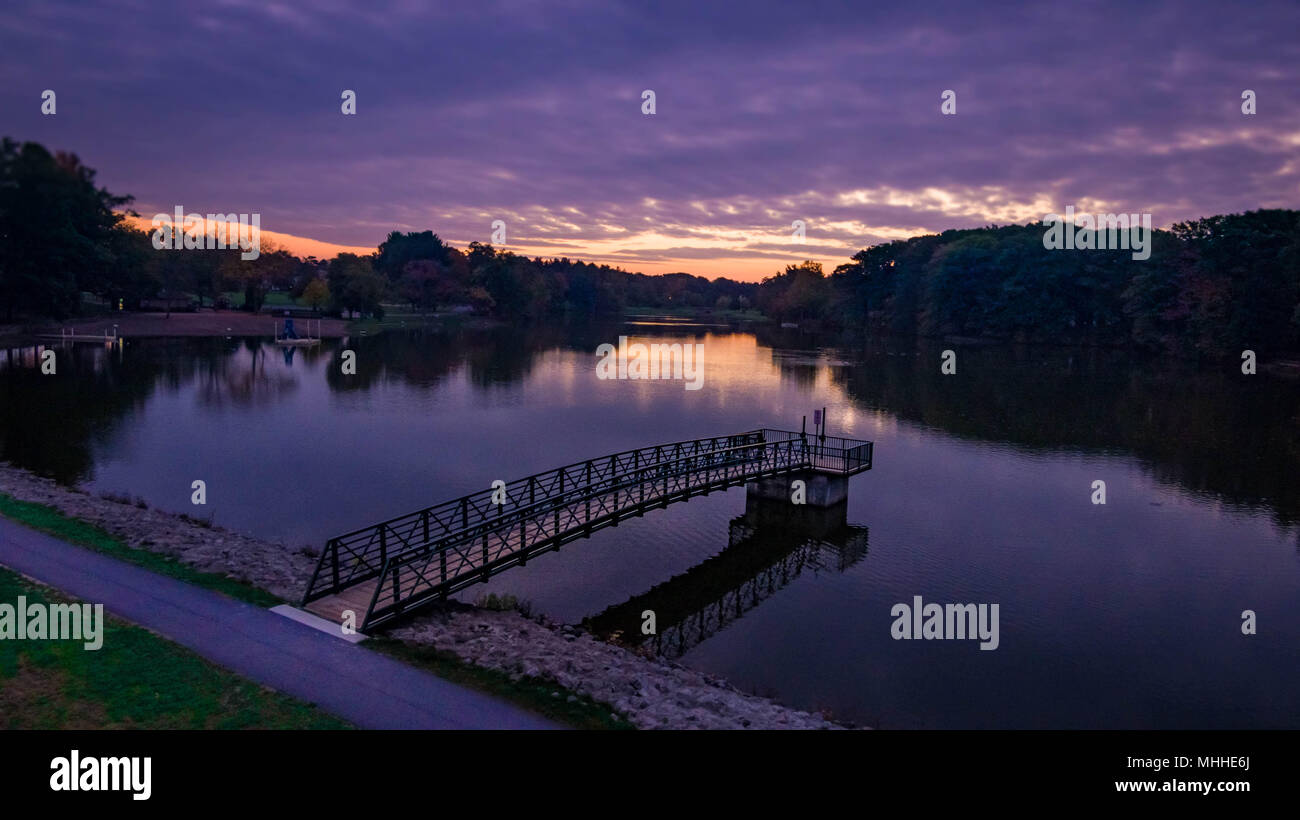 Dans le lac Vert, Orchard Park NY Banque D'Images
