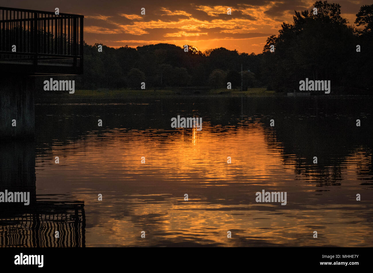 Dans le lac Vert, Orchard Park NY Banque D'Images