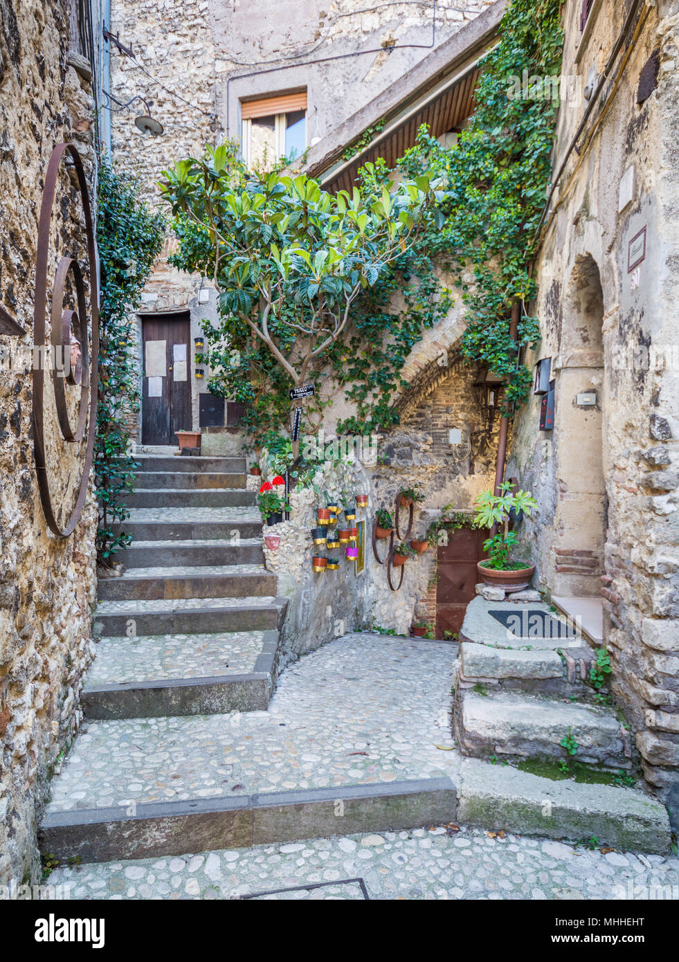 Toffia, village dans la province de Rieti, Latium, Italie. Banque D'Images