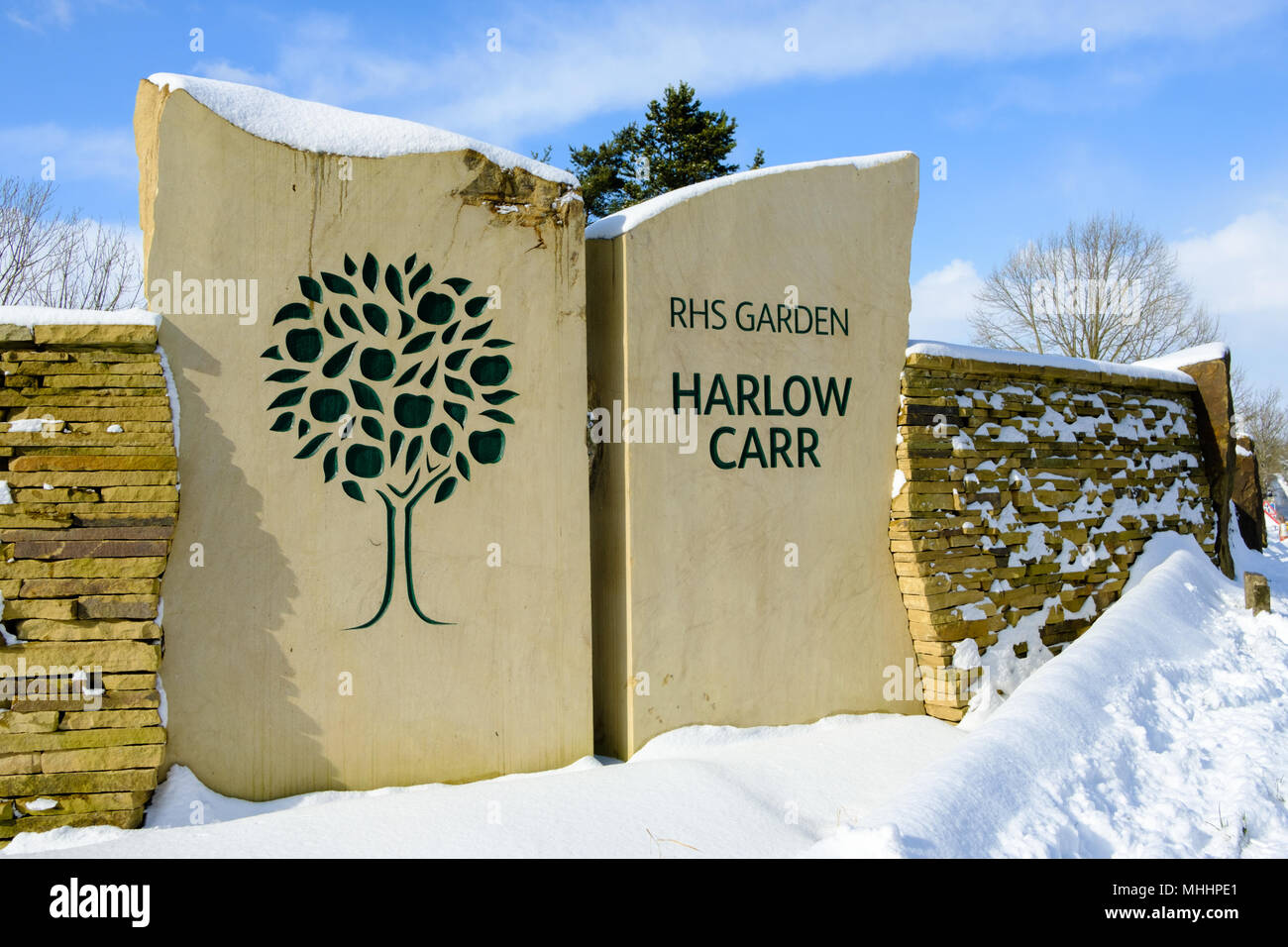 RHS Gardens entrée Harlow Carr sur Otley Road, Harrogate Banque D'Images