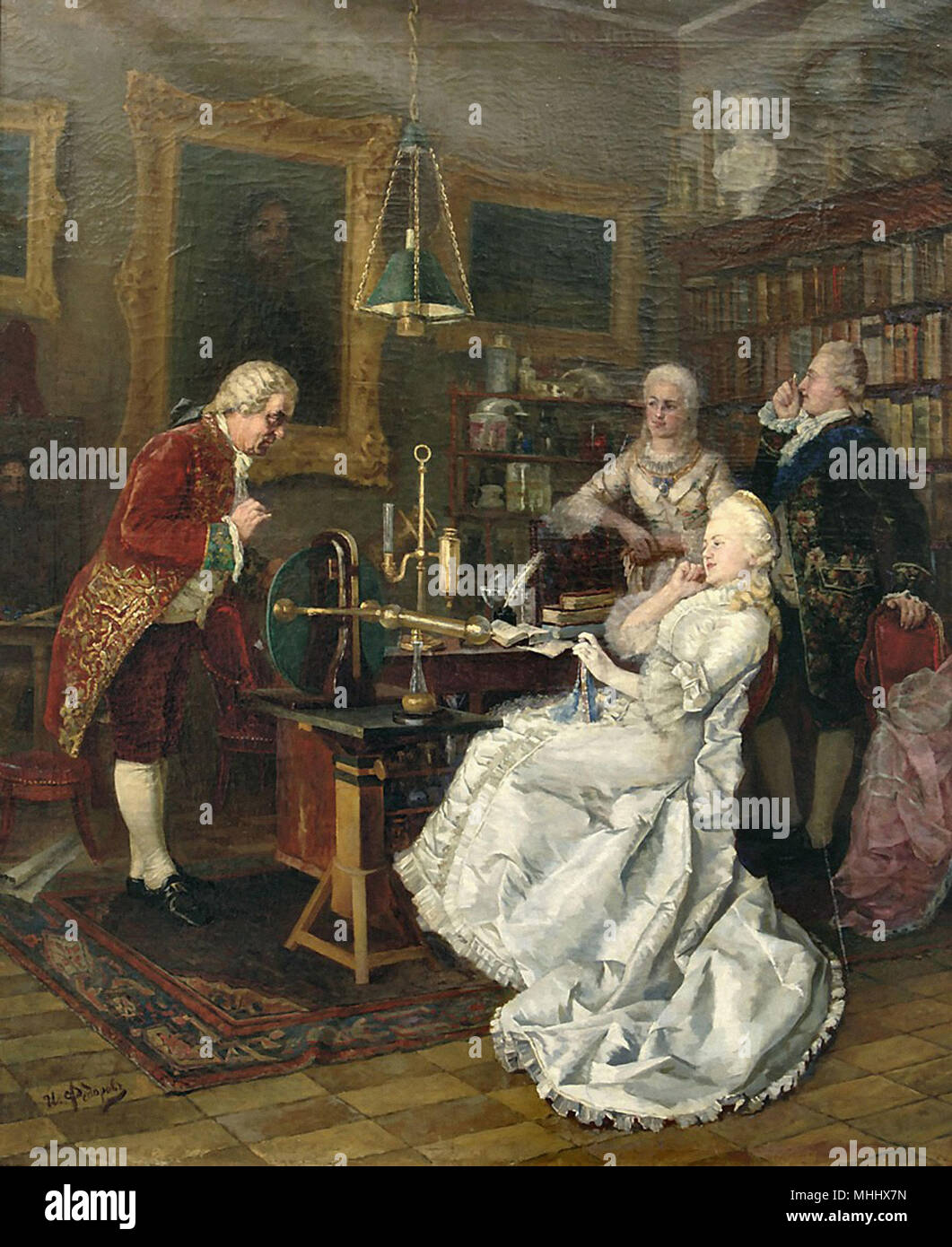 Ivan Fedorov Kuzmich - l'impératrice Catherine II avec M.V. Lomonosov Banque D'Images