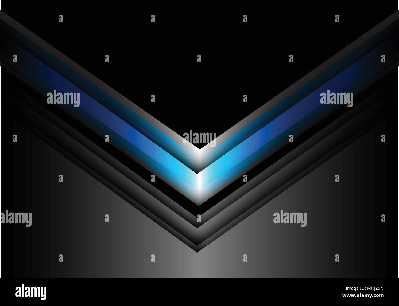 Abstract blue light grey flèche sur black design modern futuristic background vector illustration. Illustration de Vecteur