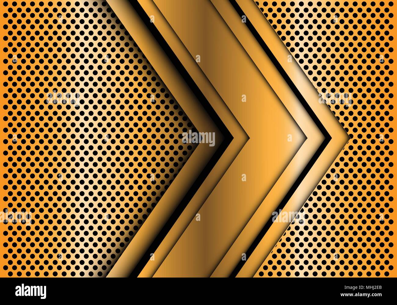 Flèche d'or résumé ligne noire sur circle design maille luxe moderne futuristic background vector illustration. Illustration de Vecteur