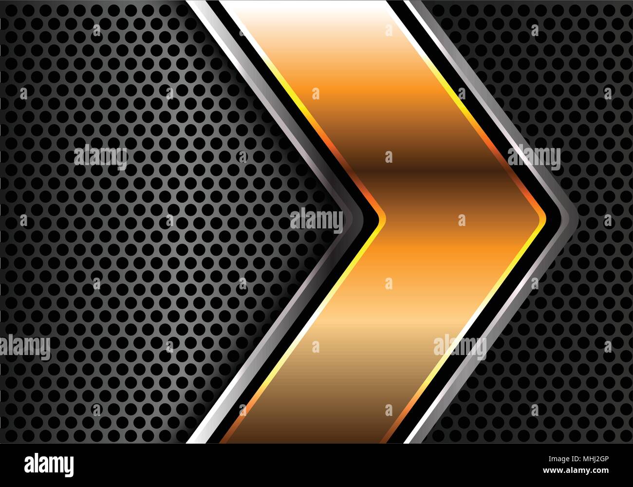 Abstract or argent line flèche sur le cercle de métal gris moderne design maille luxe futuriste vector illustration d'arrière-plan. Illustration de Vecteur