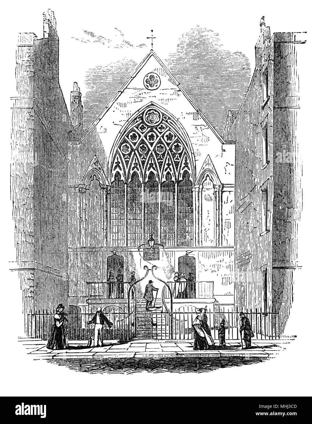 La chapelle du palais ou Ely Ely House, London townhouse des évêques d'Ely de 1290 à 1772. Le 17 octobre 1546, James Butler, 9e comte d'Ormond, un puissant propriétaire de Munster qui avait servi dans la maison du Cardinal Wolsey, dans sa jeunesse, a traversé l'Éternel querelleur Vice-d'Irlande, Sir Anthony St Leger, qui était en visite à Londres avec sa famille. Ils ont été invités à dîner au palais d'Ely, où Ormond fut empoisonné avec son intendant et 16 de sa maison, il a été largement supposé, à l'ordre de St Leger. Banque D'Images