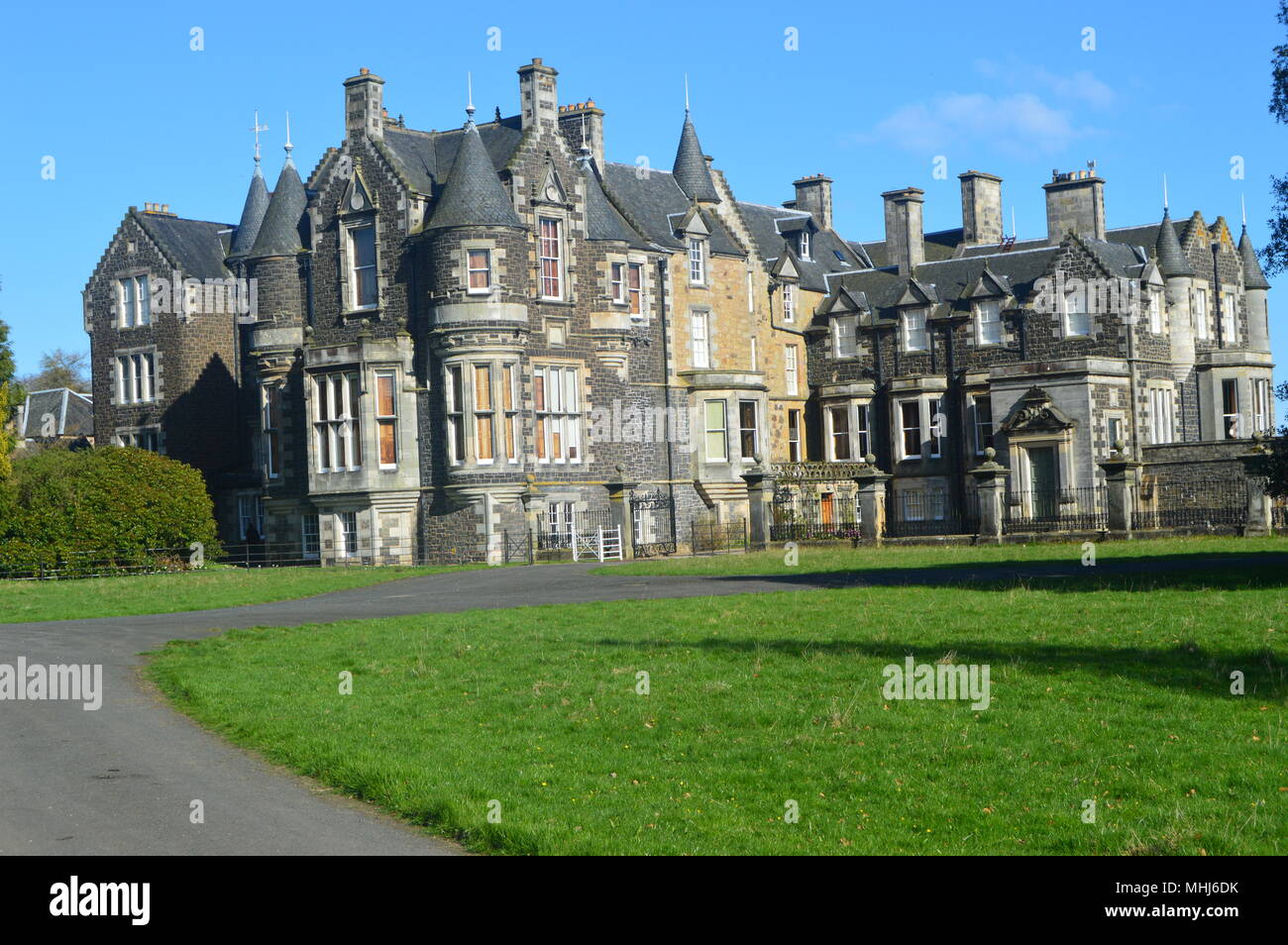 Balcarres Gardens, Colinsburgh, Fife, Scotland, basé sur mansiob construit en 1595 par John Lindsay., aujourd'hui principalement du xixe siècle. Banque D'Images