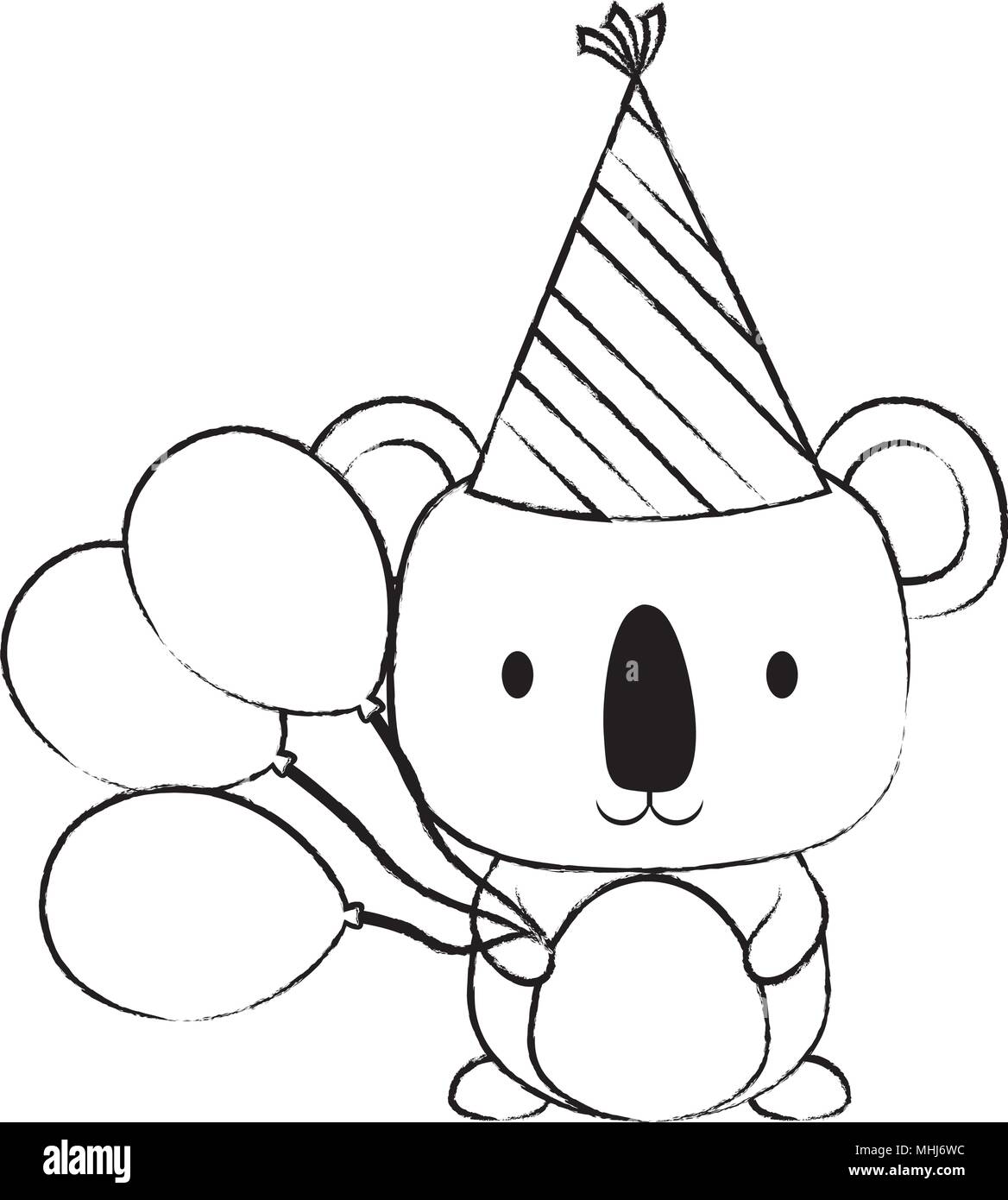 Joyeux Anniversaire Design Avec Mignon Koala Avec Anniversaire Hat Et Des Ballons Sur Fond Blanc Vector Illustration Image Vectorielle Stock Alamy Joyeux Anniversaire Design Avec Mignon Koala Avec Anniversaire Hat Et Des Ballons Sur Fond Blanc Vector Illustration Image Vectorielle Stock Alamy
