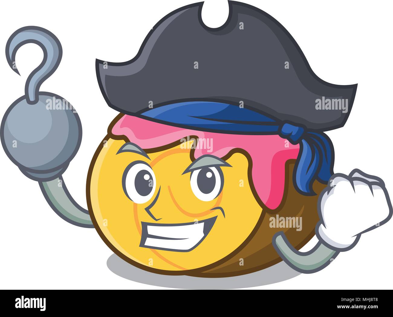 Swiss roll cartoon caractère Pirate Illustration de Vecteur