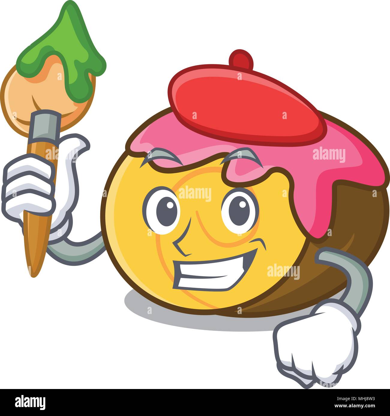 Swiss roll cartoon caractère artiste Illustration de Vecteur