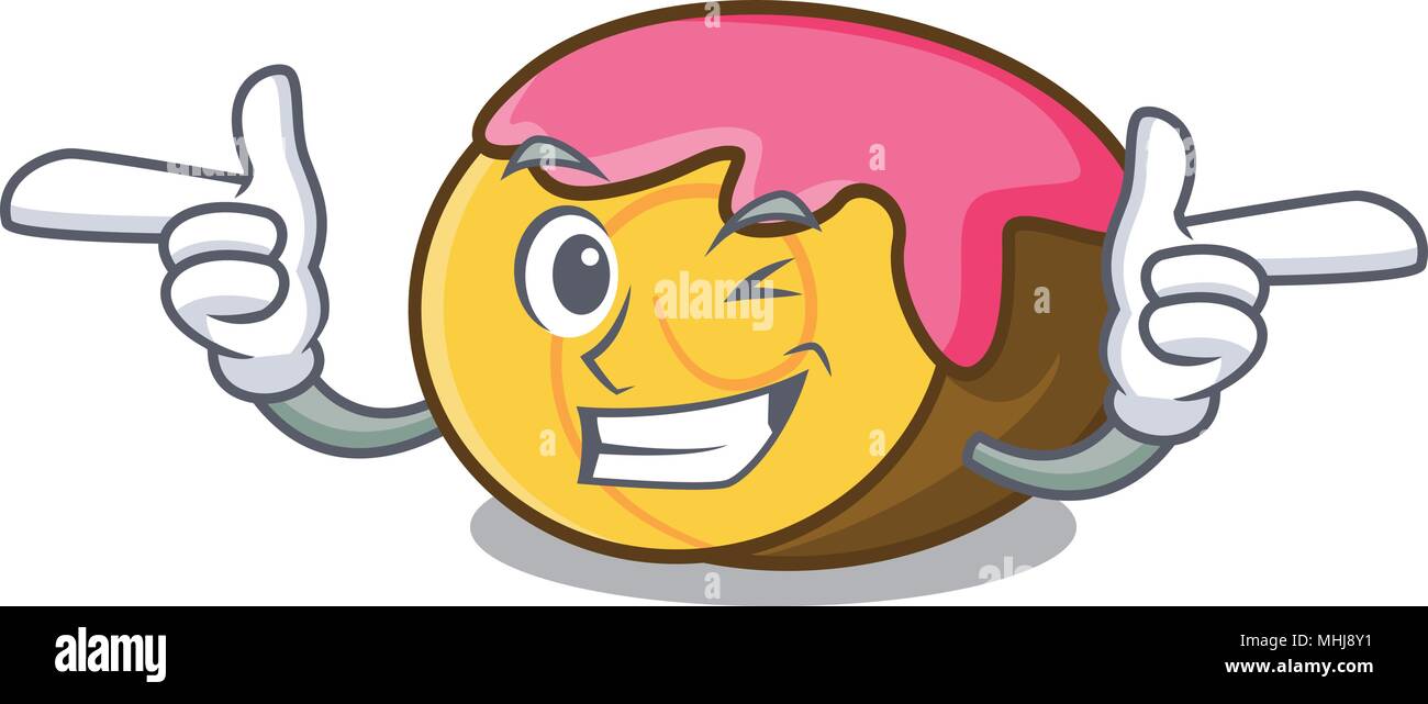 Swiss roll cartoon caractère Wink Illustration de Vecteur