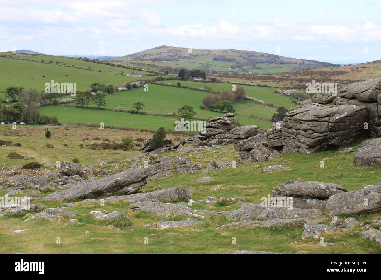 Vues de Hound Tor, Dartmoor National Park, Devon, Angleterre, Royaume-Uni, PETER GRANT Banque D'Images