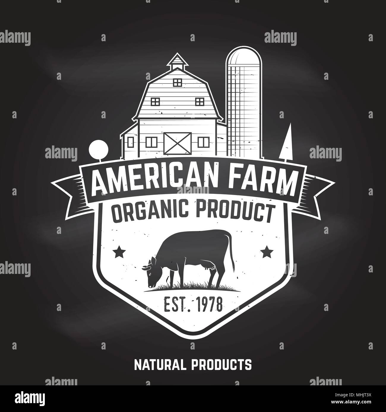 American Farm Badge ou étiquette. Vector illustration. Illustration de Vecteur