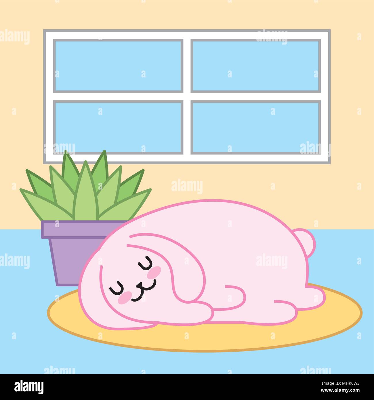 Jour de Pâques kawaii Illustration de Vecteur