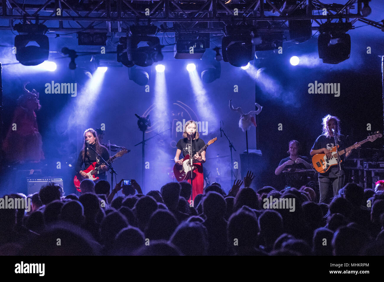 Londres, Royaume-Uni. 2e mai 2018. Fille de chèvre en live sur scène au garage à Londres. Date de la photo : le mercredi 2 mai 2018. Photo : Roger Garfield/Alamy Live News Banque D'Images