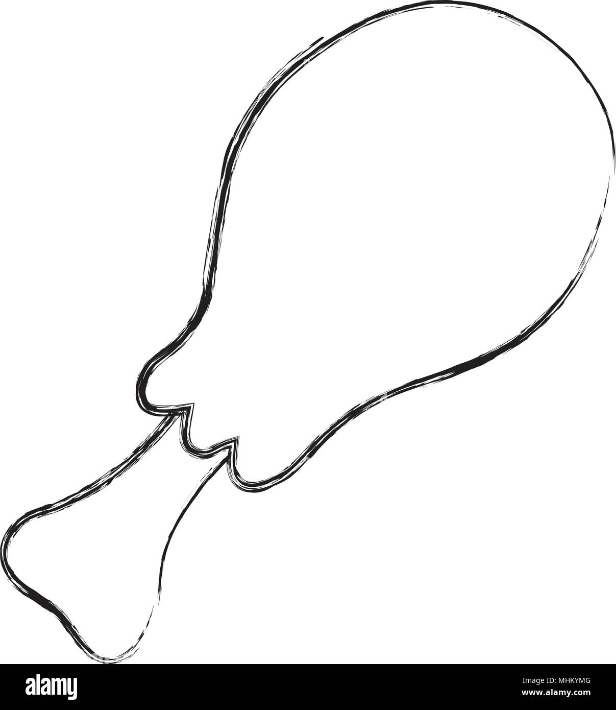 Repas de poulet cuisse grunge nutrition rôti Illustration de Vecteur