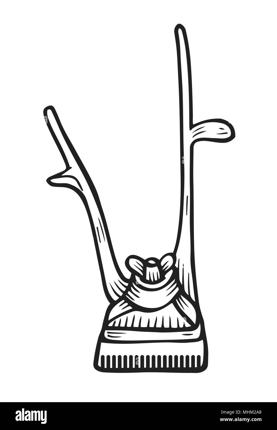 Tondeuse à cheveux mécanique Hand drawn vector illustration isolé sur blanc dans la région de Old vintage style gravure. Coiffure scénario. Illustration de Vecteur