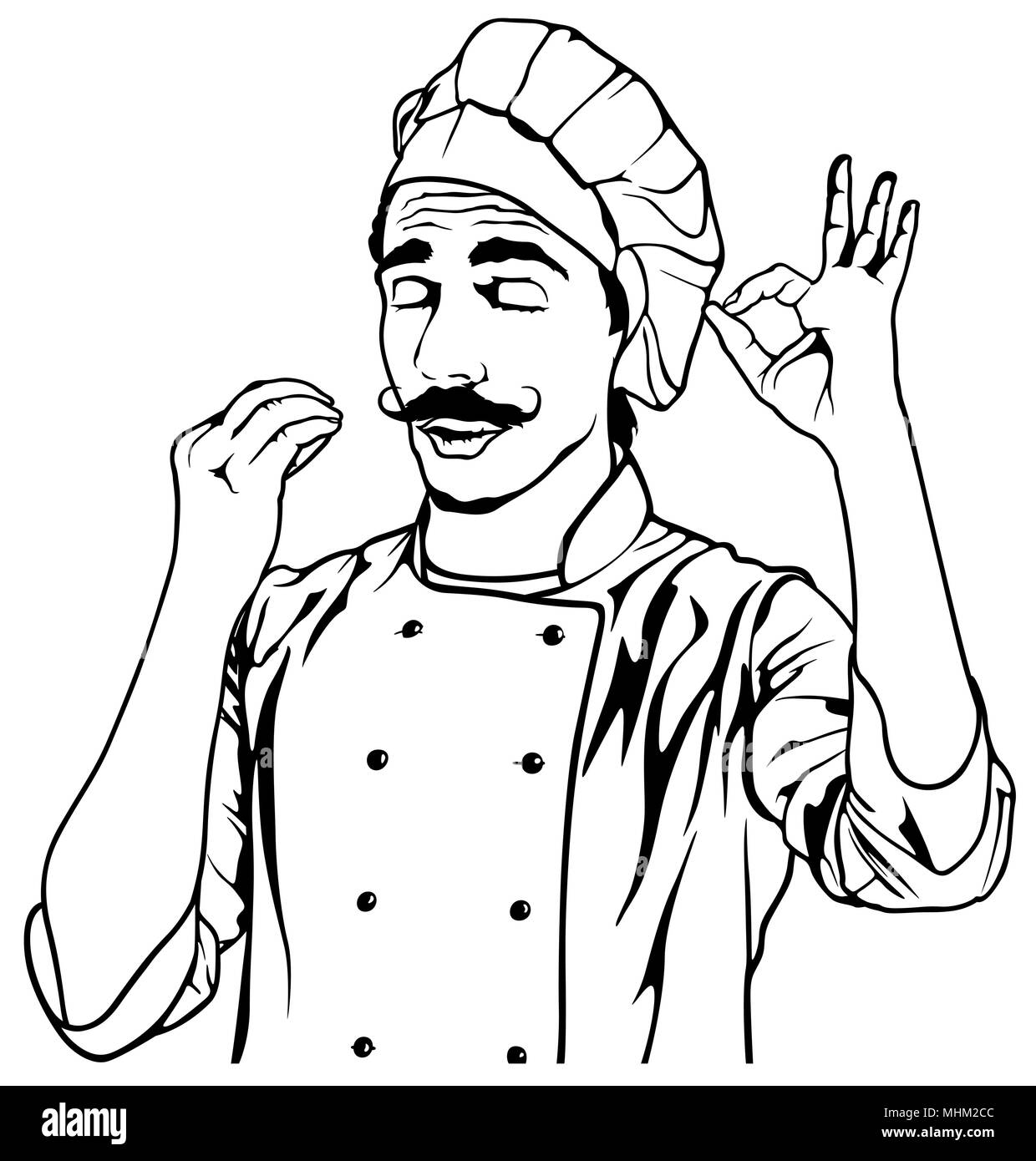 Geste Chef délicieux Illustration de Vecteur