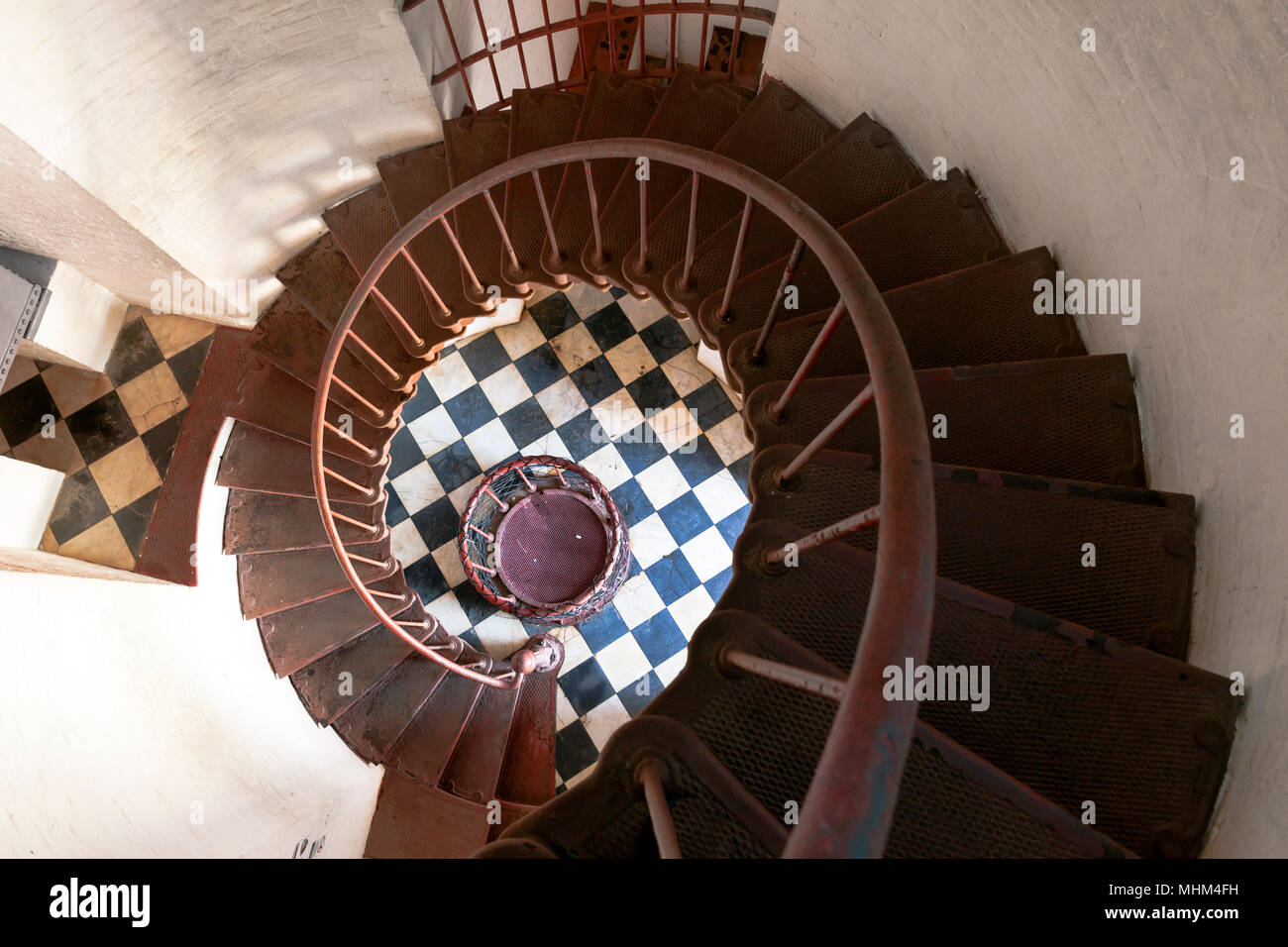 NC01618-00...CAROLINE DU NORD -à l'intérieur de Cap Hatteras Lighthouse à Buxton le long de l'extérieur des banques, Cape Hatteras National Seashore. Banque D'Images