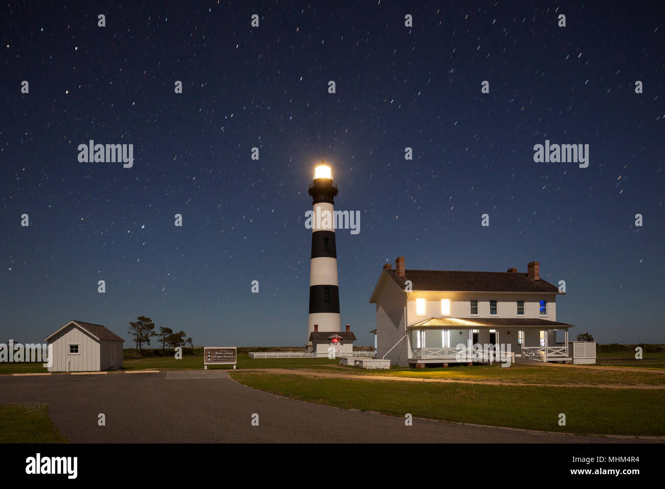 NC01650-00...CAROLINE DU NORD - vue nocturne de Bodie Island Lighthouse sur Bodie Island le long de l'Outer Banks , Cape Hatteras National Seashore. Banque D'Images