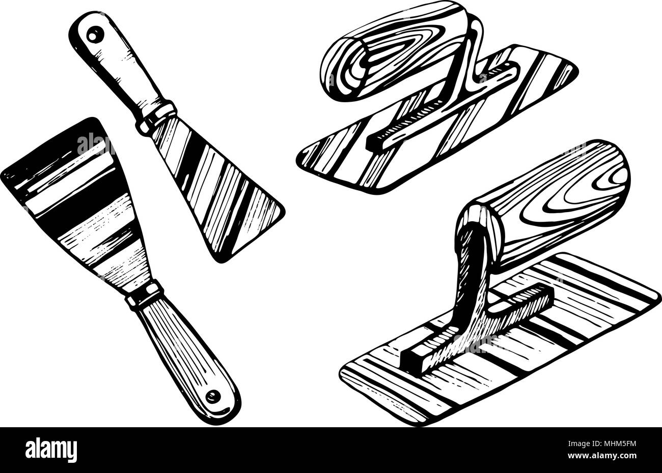 Set truelle plâtre vénitien Illustration de Vecteur