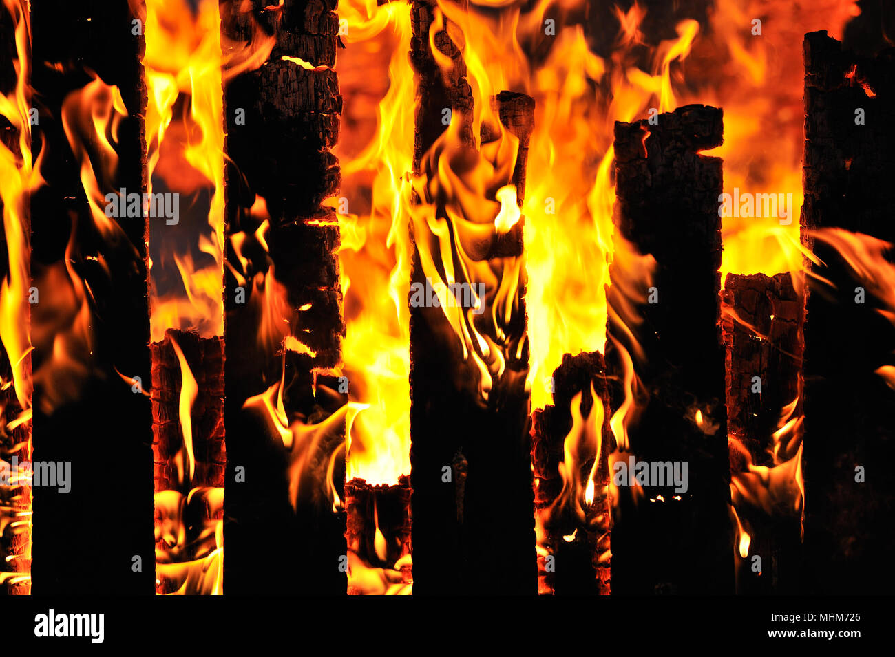 Close-up of fire flames. Banque D'Images