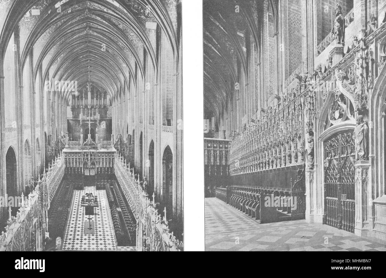 TARN. Intérieur de la Cathédrale d'albi ; stalles du choeur 1900 old print Banque D'Images