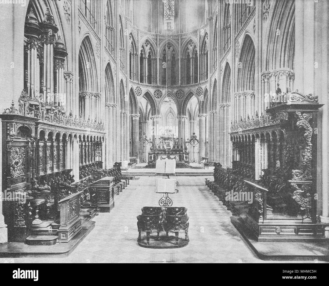 Le calvados. Choeur de la cathédrale de Bayeux 1900 ancienne imprimer photo Banque D'Images