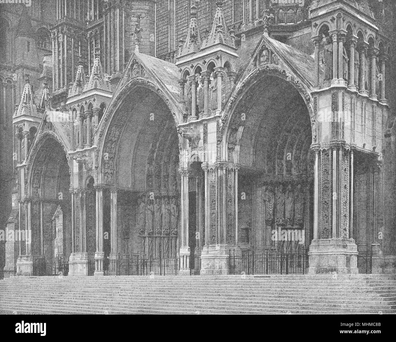 EURE- et- loir. Chartres. Portail sud de la Cathédrale 1900 vieux ancien Banque D'Images