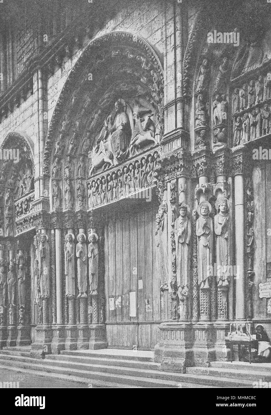 PARIS. Façade occidentale de la Cathédrale 1900 ancienne imprimer photo Banque D'Images