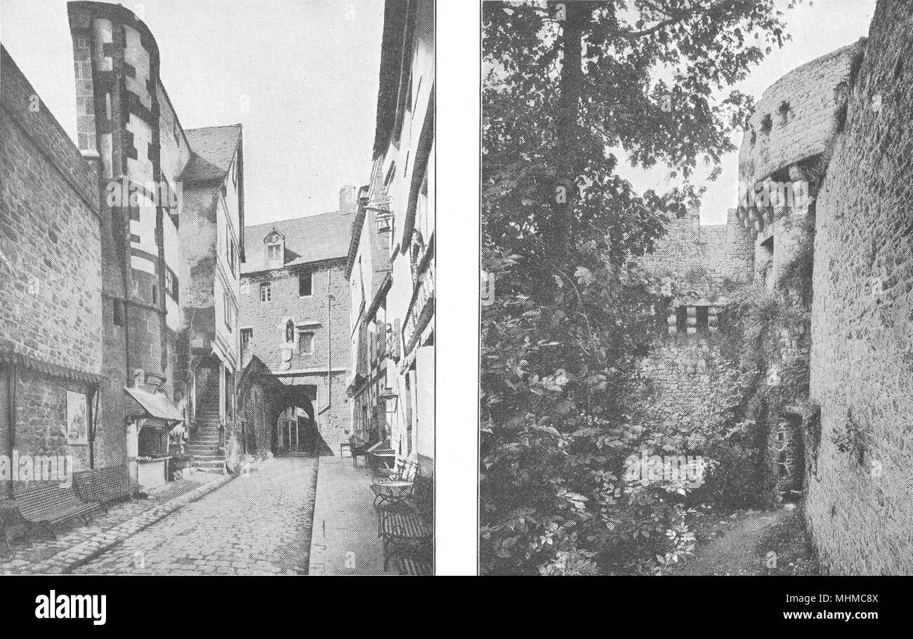 MANCHE. Mont- Saint- Michel. Porte Roi ; Mont- Saint- Michel. Claudine Tour 1900 Banque D'Images