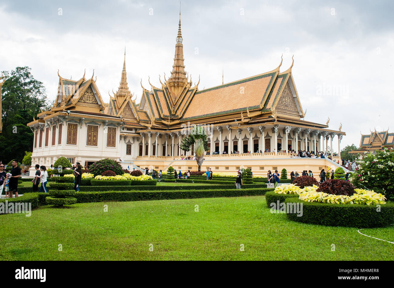 Les jardins du Palais Royal, Phnom Penh Banque D'Images