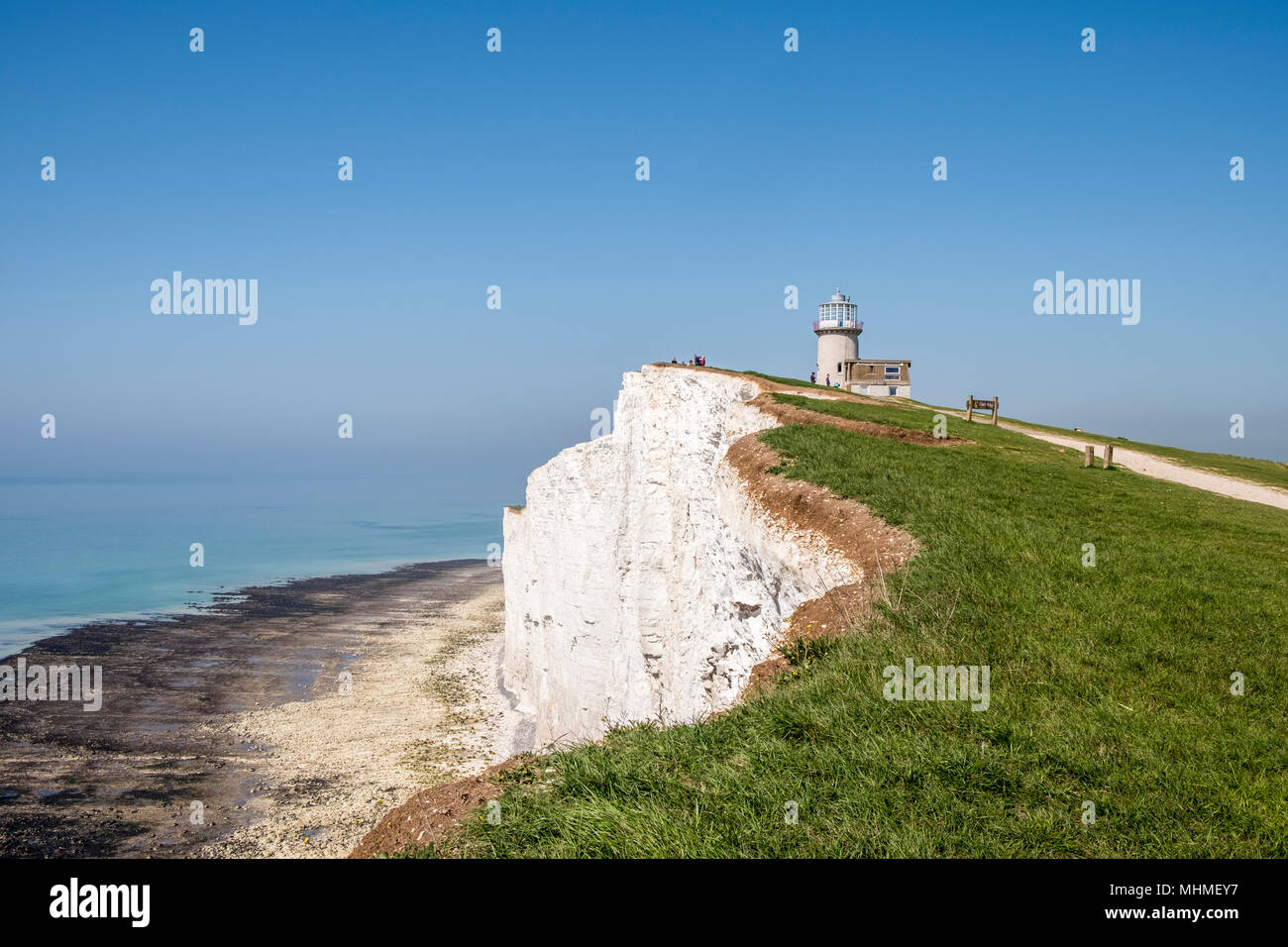 Belle Tout phare, également connu sous le nom de Belle Toute, est un phare désaffecté à Beachy Head, East Sussex, Angleterre du Sud, FR, UK Banque D'Images