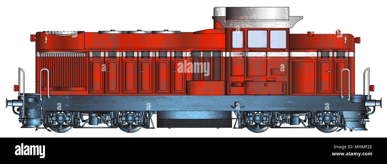 Rusty bulgare locomotive diesel serie 55-00 utilisé par le Bundesverband Banque D'Images