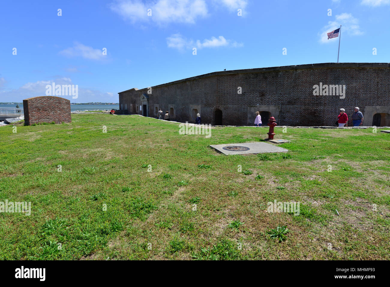 Fort dans le chenal de Charleston, où la guerre civile américaine a commencé. Banque D'Images