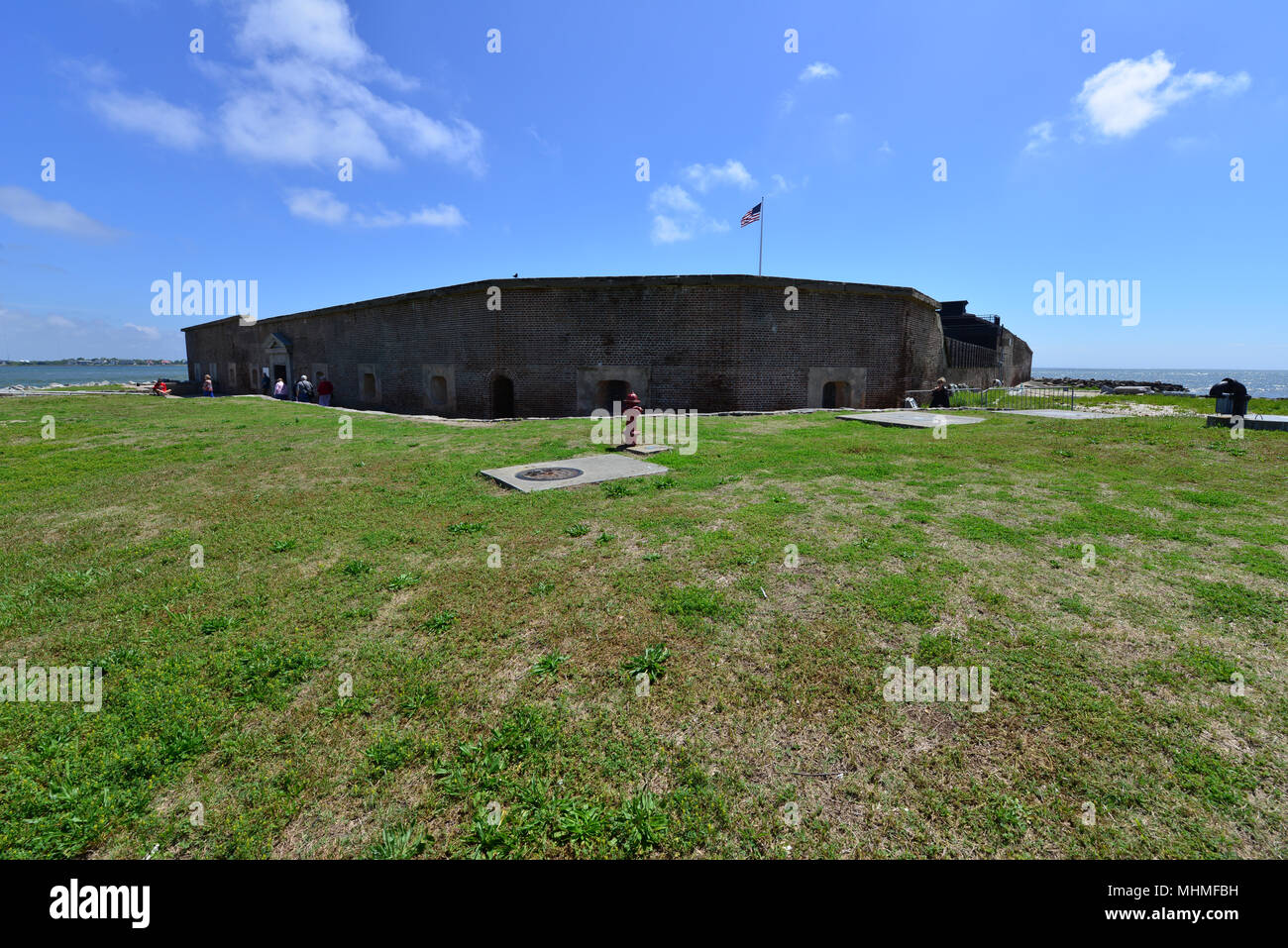 Fort dans le chenal de Charleston, où la guerre civile américaine a commencé. Banque D'Images