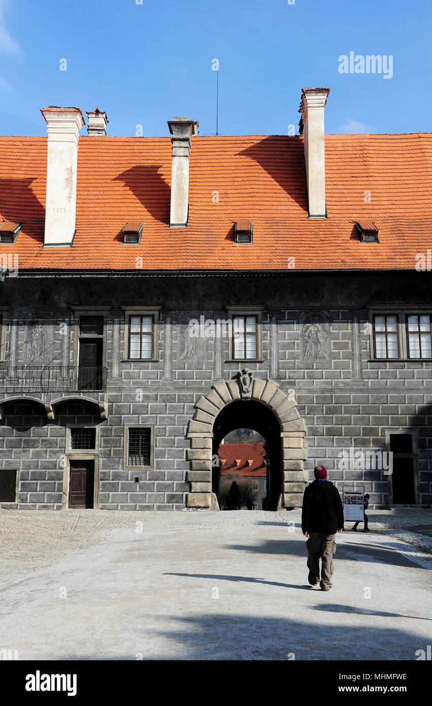 Château d'état complexe, Cesky Krumlov, République Tchèque Banque D'Images