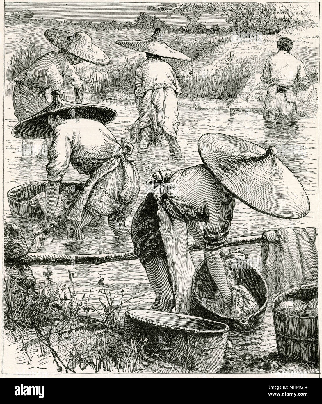 Laundrymen chinois 1905 Banque D'Images