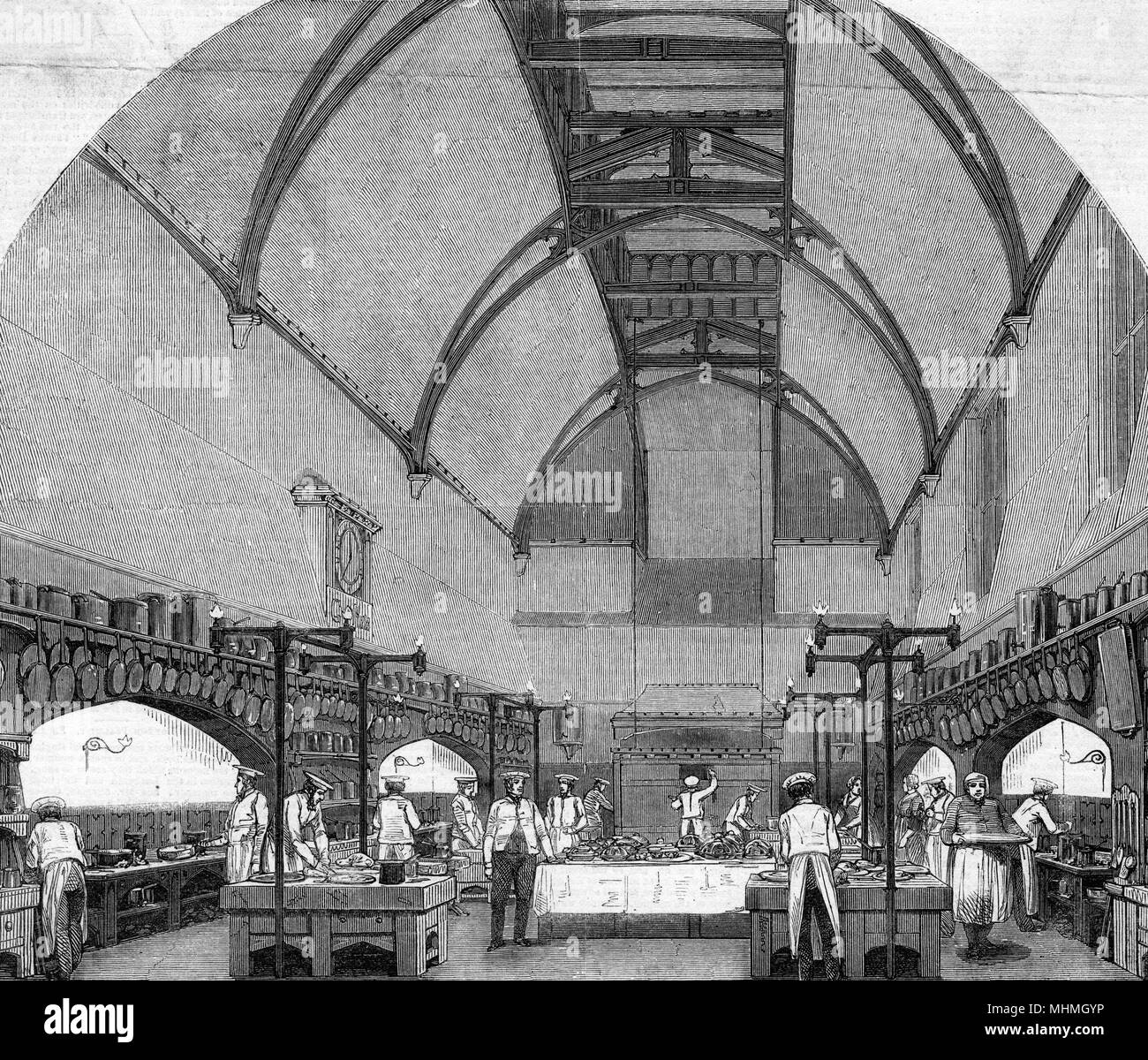 Windsor Castle Kitchen 1850 Banque D'Images