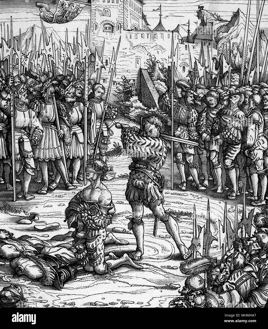 Décapitation au Tyrol. Date : vers 1500 Banque D'Images