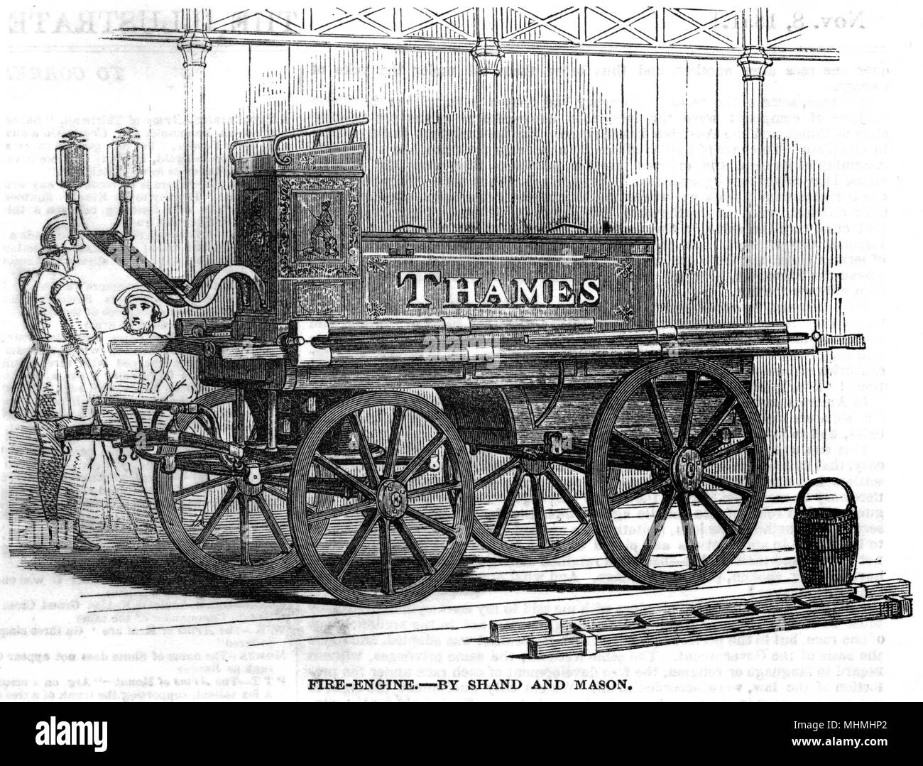 INCENDIE MOTEUR 1851 Banque D'Images