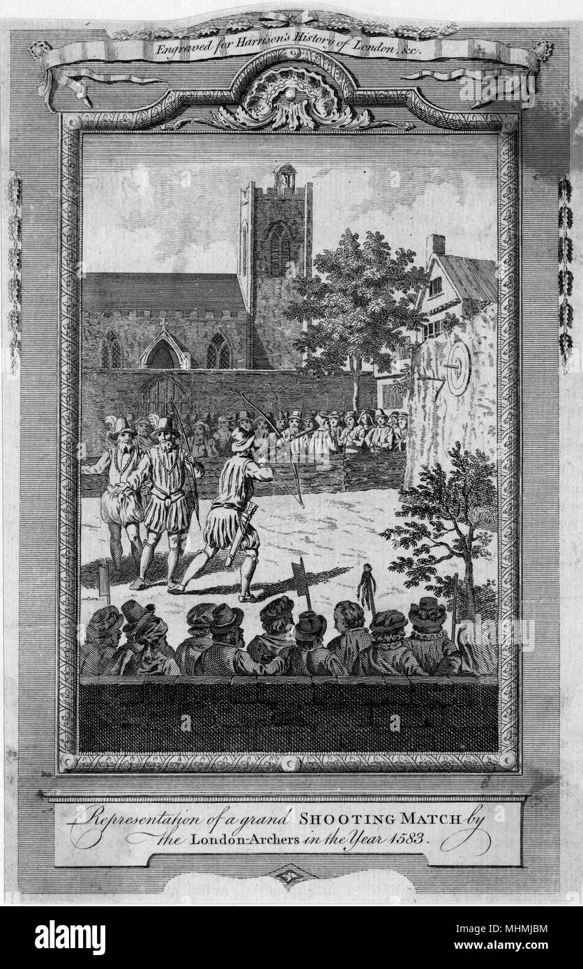 MATCH DE TIR À L'ARC/1583 Banque D'Images